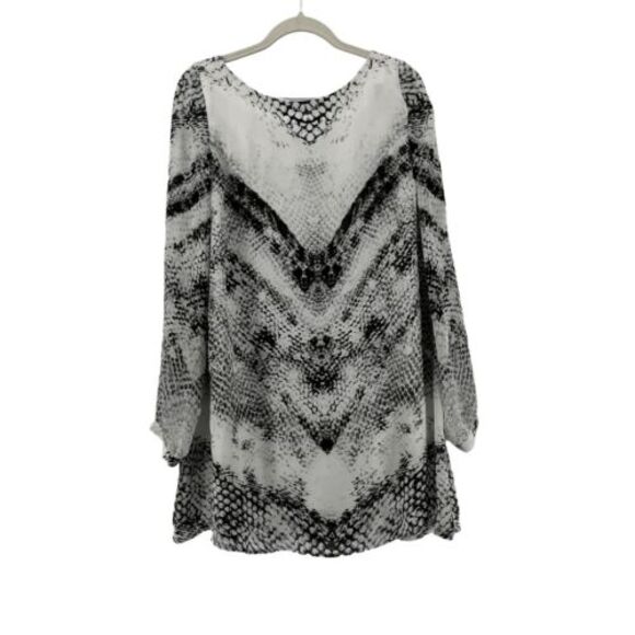 Guess Dress Long Sleeve Mini Snake‎ Print Casual Comfy Boho Cutout Small - Picture 1 of 7
